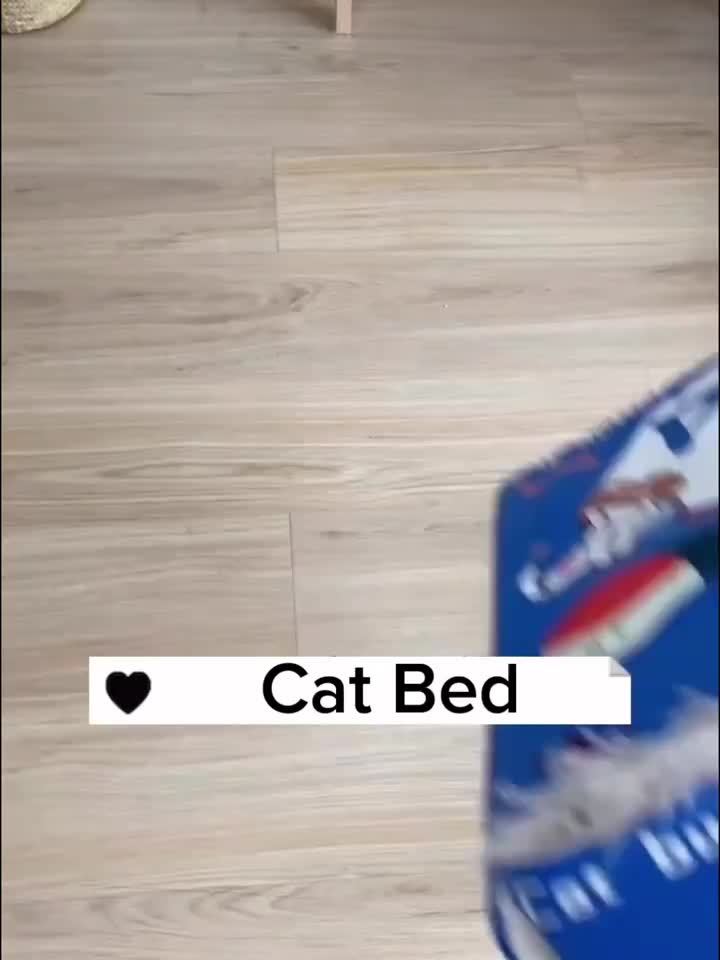 Rectangular Fully Enclosed Cat Bed with Snack Box Design