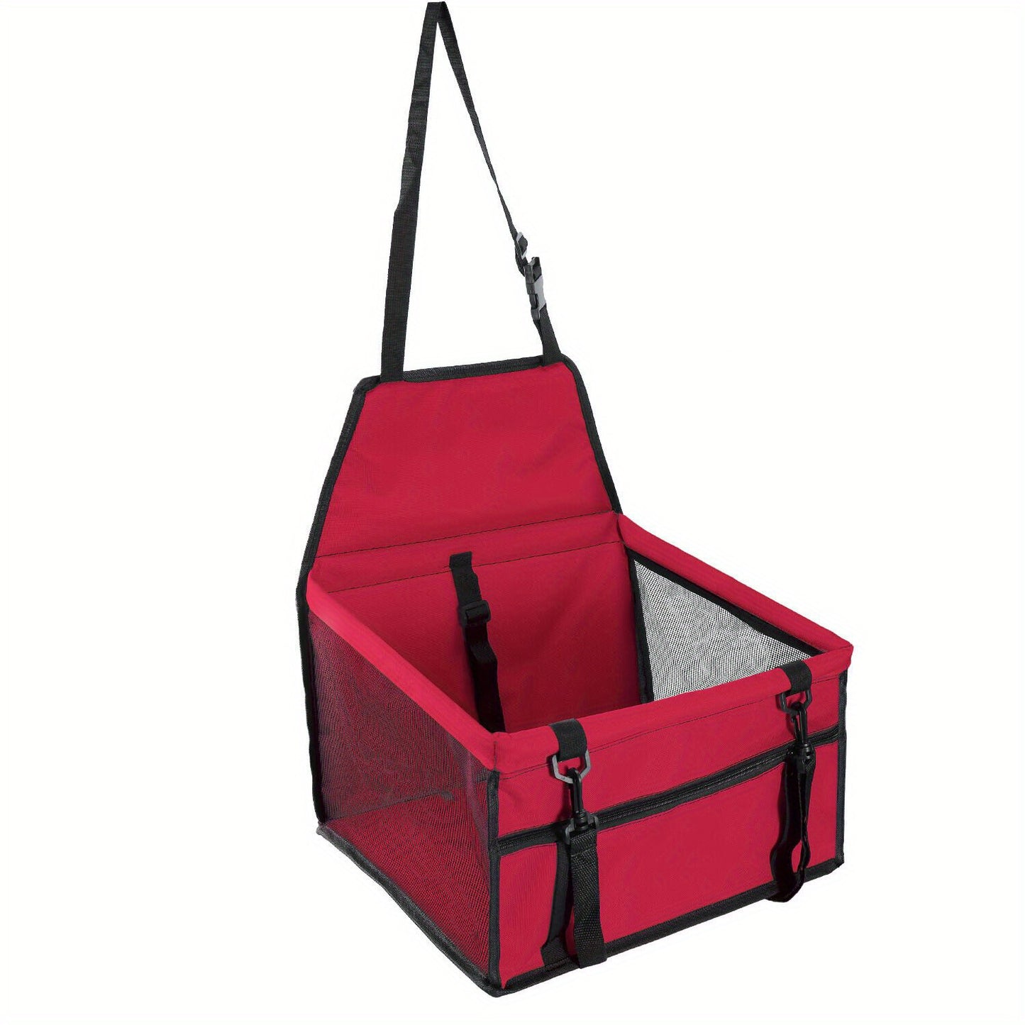 Bottom and front with thickened PE partitions Pet reinforced car booster seat for dogs and cats Portable breathable bag with safety belt Dog carrier safe and stable for travel Attention with clip-on belt with PVC tube (pink,