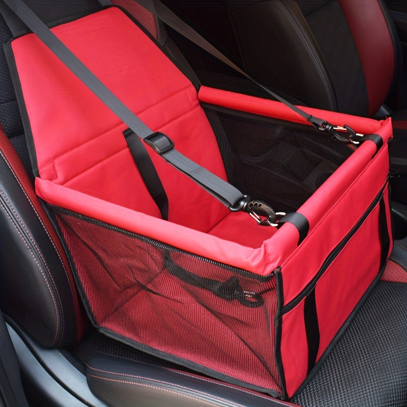 Bottom and front with thickened PE partitions Pet reinforced car booster seat for dogs and cats Portable breathable bag with safety belt Dog carrier safe and stable for travel Attention with clip-on belt with PVC tube (pink,