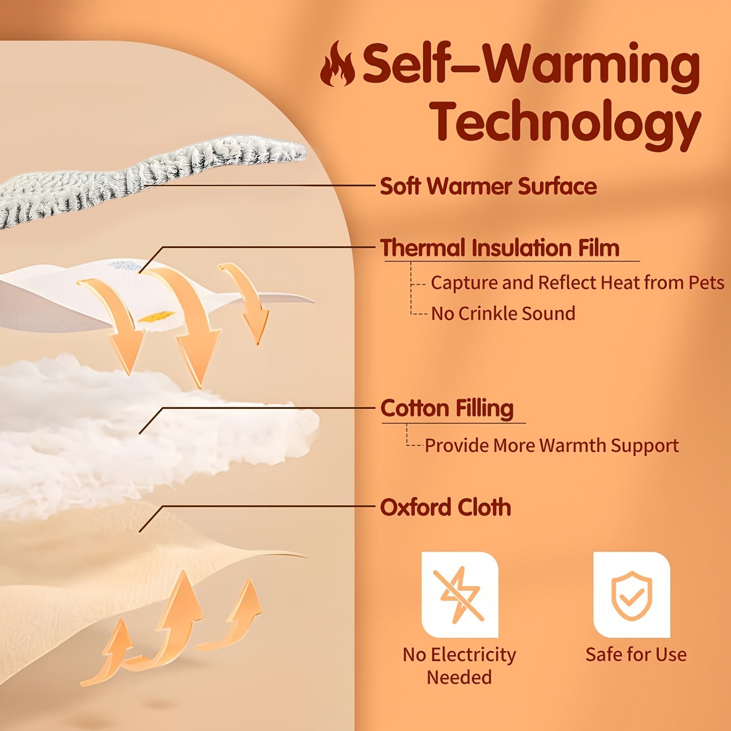 Self Heating Dog Cat Pad Self Warming Cat Bed Thermal