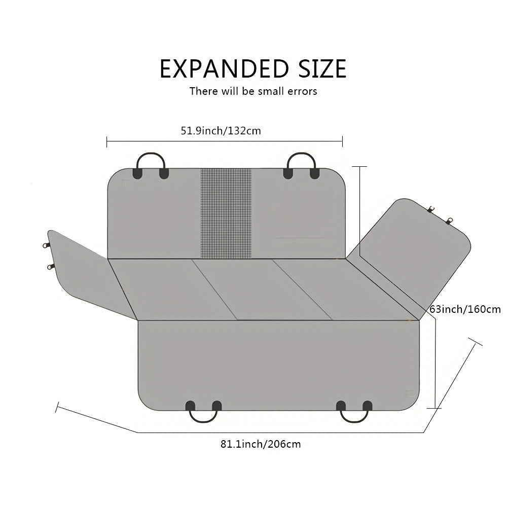 Heavy Duty Pet Car Seat Pad, Car Travel Bed For Dogs, Gray, Car Seat Cushion For Dogs, Dog Travel Hammock For Car Christmas Gift