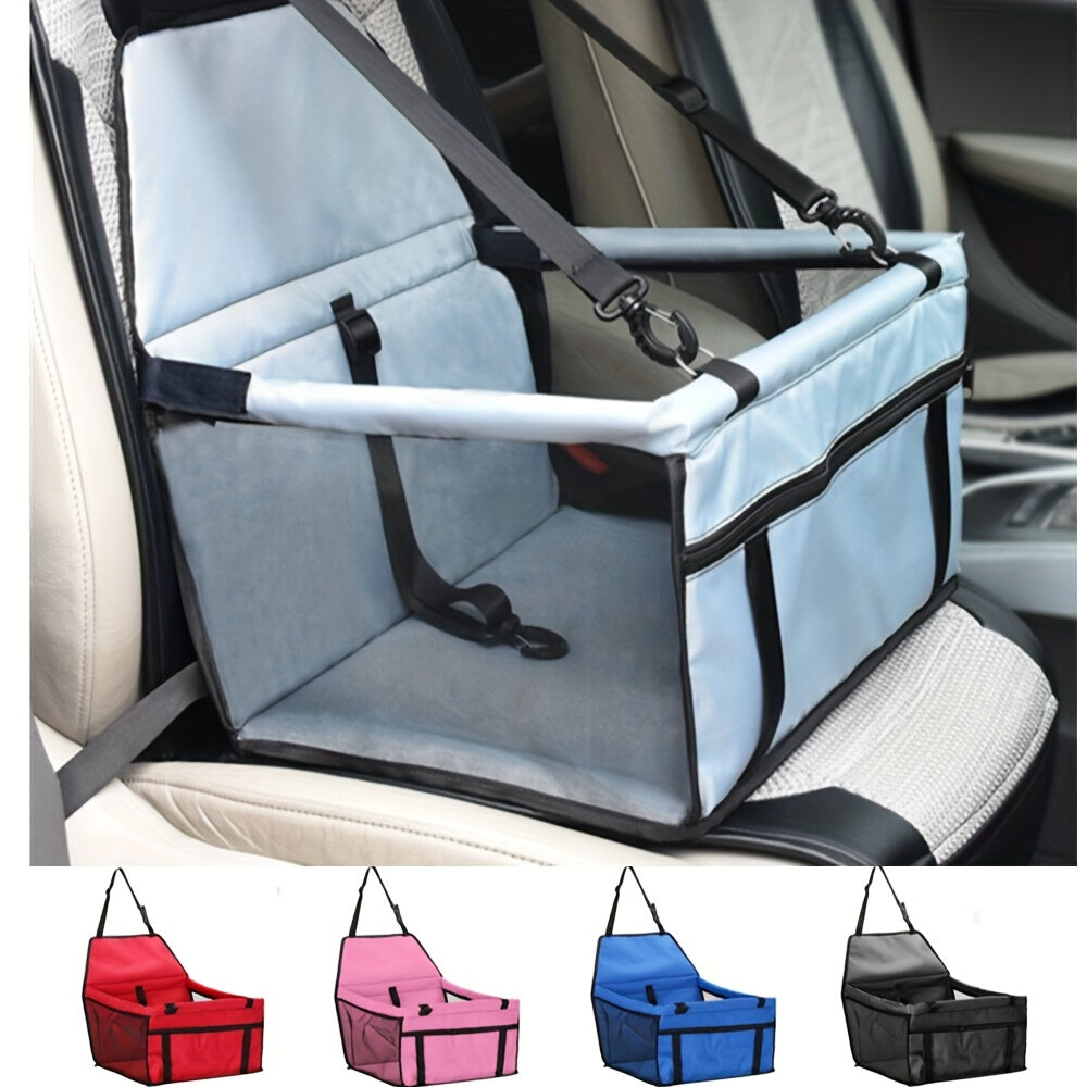 Bottom and front with thickened PE partitions Pet reinforced car booster seat for dogs and cats Portable breathable bag with safety belt Dog carrier safe and stable for travel Attention with clip-on belt with PVC tube (pink,
