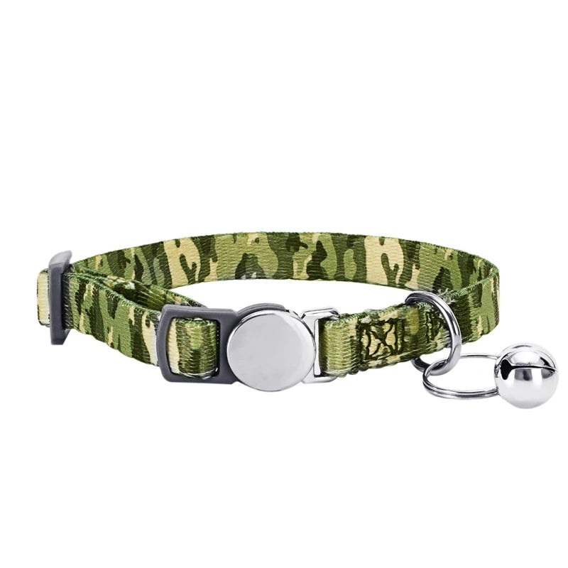Personalized Cat Collar with Bell Adjustable Dog Neck Strap Fashion Print Puppy Kitten Collars Free Engraved Cat Id Pet Supplies