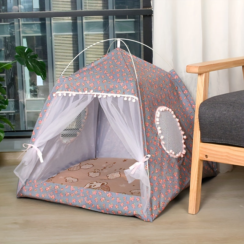 Semi-enclosed Pet Floral Tent