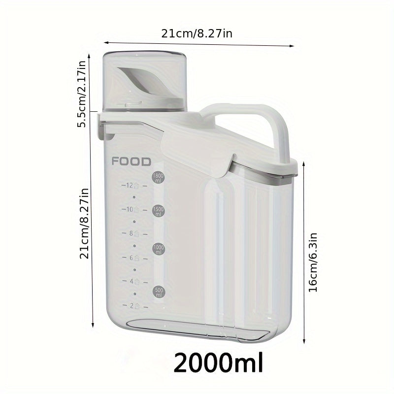 1pc Pet Sealed Food Storage Bucket With Scale, Moisture Proof Pet Food Storage Container With Measuring Cup And Handle Design, Easy Feeding Container For Dog Cat Dry Food