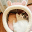 1pc Lovely One Cat Cave Bed Cat House Cat Tent with Washable Cushioned Pillow,Anti Slip Bottom,Soft comfort Pet Bed