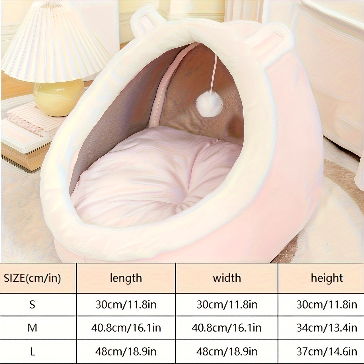 1pc Lovely One Cat Cave Bed Cat House Cat Tent with Washable Cushioned Pillow,Anti Slip Bottom,Soft comfort Pet Bed