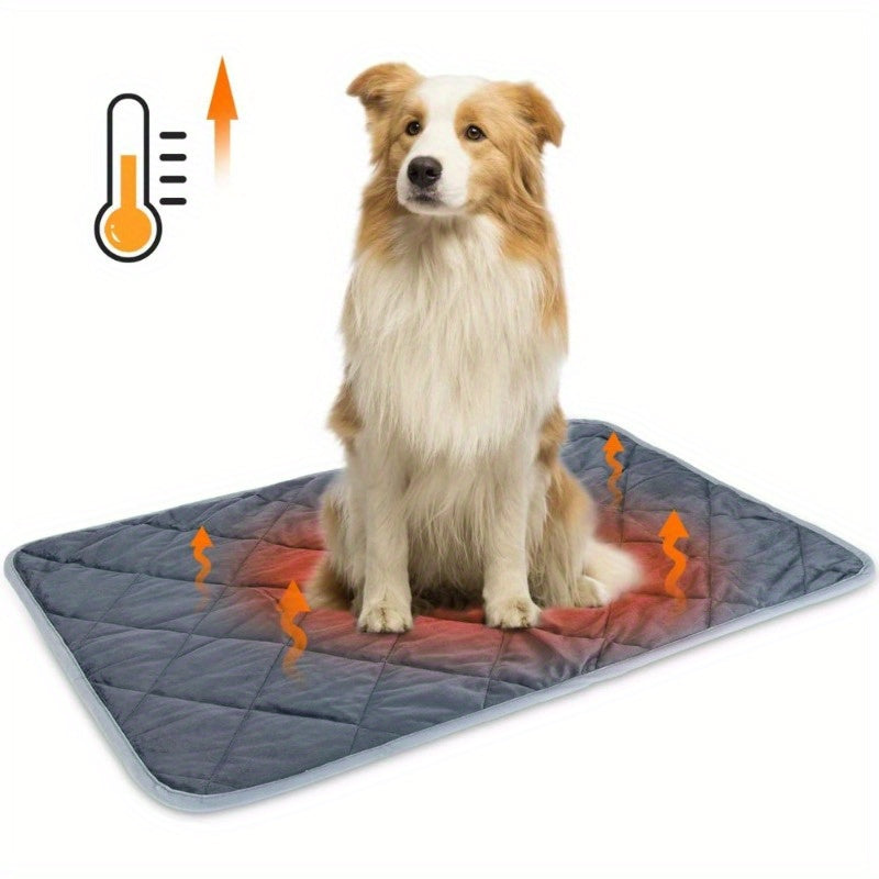 Winter Self Pet Warming Pad for Small/Large Dog Cat, Warming Cat Bed Cat Mat Thermal Pet Bed Mat, for Large Dog Non-Electric Self-Warming Dog Crate Pad for Outdoor Indoor 114.3cm x 71.12cm.