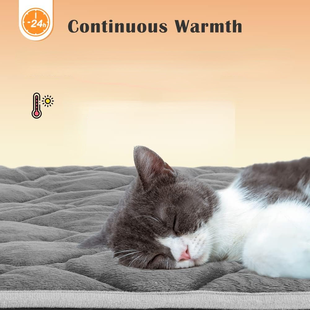 Winter Self Pet Warming Pad for Small/Large Dog Cat, Warming Cat Bed Cat Mat Thermal Pet Bed Mat, for Large Dog Non-Electric Self-Warming Dog Crate Pad for Outdoor Indoor 114.3cm x 71.12cm.