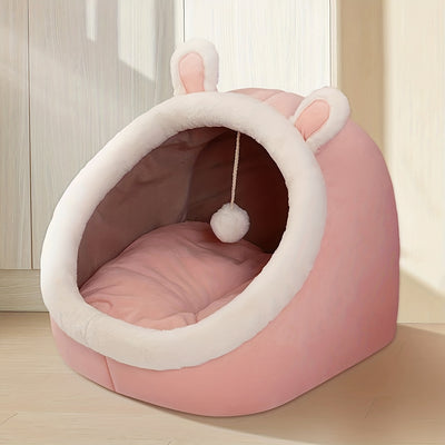 1pc Lovely One Cat Cave Bed Cat House Cat Tent with Washable Cushioned Pillow,Anti Slip Bottom,Soft comfort Pet Bed