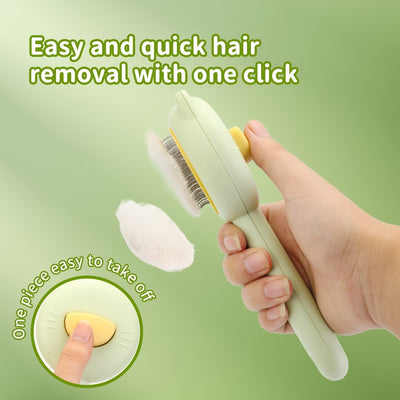 1pc Cat Bath & Massage Brush - Self-Cleaning Pet Grooming Comb for Shedding, Pink & Green, Soft PP Material, Gentle on Cats, Perfect for Bathing and Hair Removal, Cat Grooming
