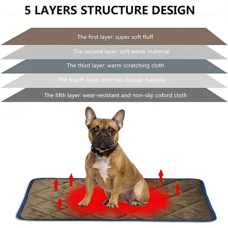 Winter Self Pet Warming Pad for Small/Large Dog Cat, Warming Cat Bed Cat Mat Thermal Pet Bed Mat, for Large Dog Non-Electric Self-Warming Dog Crate Pad for Outdoor Indoor 114.3cm x 71.12cm.