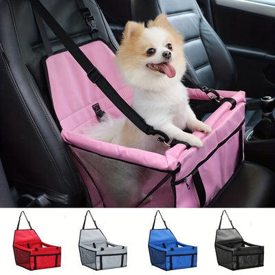Bottom and front with thickened PE partitions Pet reinforced car booster seat for dogs and cats Portable breathable bag with safety belt Dog carrier safe and stable for travel Attention with clip-on belt with PVC tube (pink,