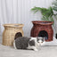 Tier Rattan Wicker Elevated Cat House
