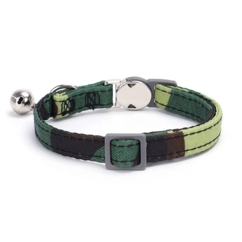 Personalized Cat Collar with Bell Adjustable Dog Neck Strap Fashion Print Puppy Kitten Collars Free Engraved Cat Id Pet Supplies