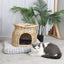 Tier Rattan Wicker Elevated Cat House