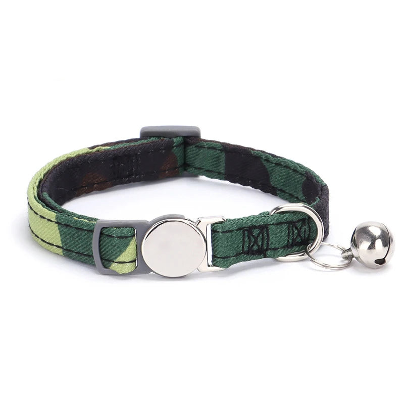 Personalized Cat Collar with Bell Adjustable Dog Neck Strap Fashion Print Puppy Kitten Collars Free Engraved Cat Id Pet Supplies