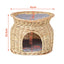 Tier Rattan Wicker Elevated Cat House