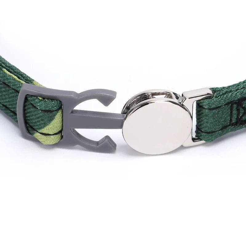 Personalized Cat Collar with Bell Adjustable Dog Neck Strap Fashion Print Puppy Kitten Collars Free Engraved Cat Id Pet Supplies