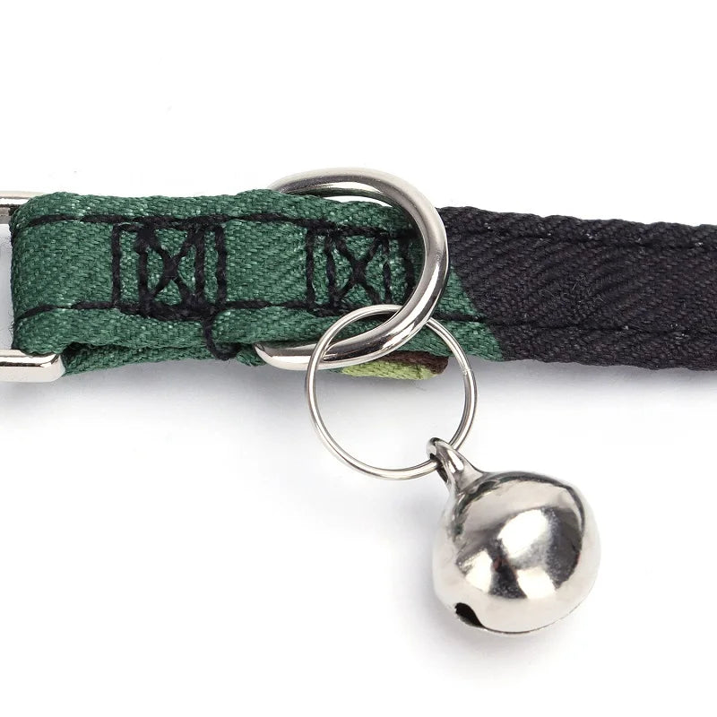 Personalized Cat Collar with Bell Adjustable Dog Neck Strap Fashion Print Puppy Kitten Collars Free Engraved Cat Id Pet Supplies