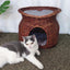 Tier Rattan Wicker Elevated Cat House