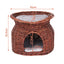 Tier Rattan Wicker Elevated Cat House