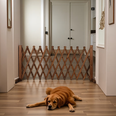 Wooden Pet Fence, Extendable Dog Gate for Indoor Safety Barrier - Suitable for Home, Bedroom, Doorway & Stairs - Easy to Install, 119.99/159.99/200.0 cm, Ideal for Small Dogs in All Seasons (Spring, Summer, Autumn, Winter)
