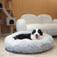 Long Plush Dog Bed, Large Pet Round Bed, Ped Calming Sleeping Nest, Pet Bed Sofa Cushion Christmas Gift